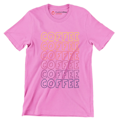 COFFEE - Coffee Themed T-Shirt-Pink-S-Custom One Express