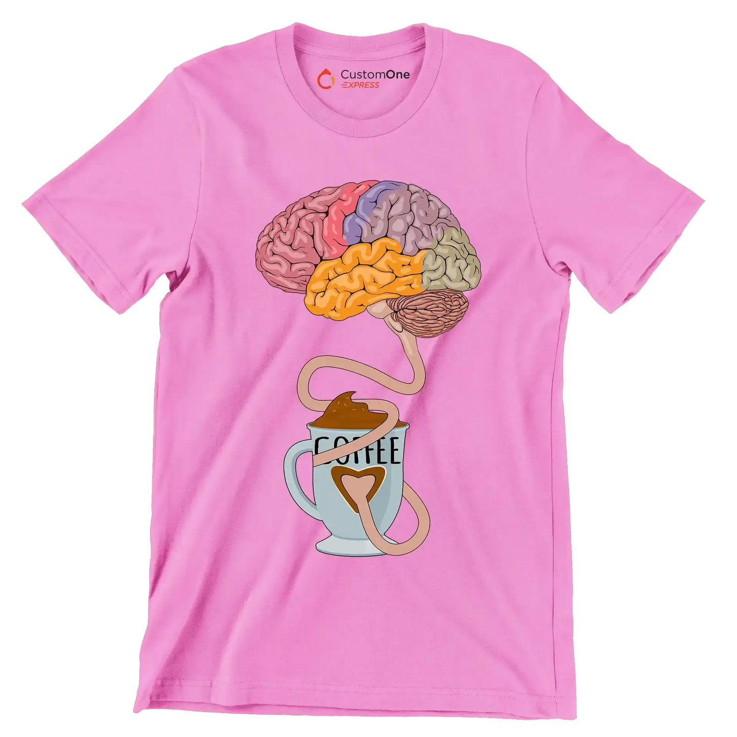 COFFEE - Coffee Themed T-Shirt-Pink-S-Custom One Express