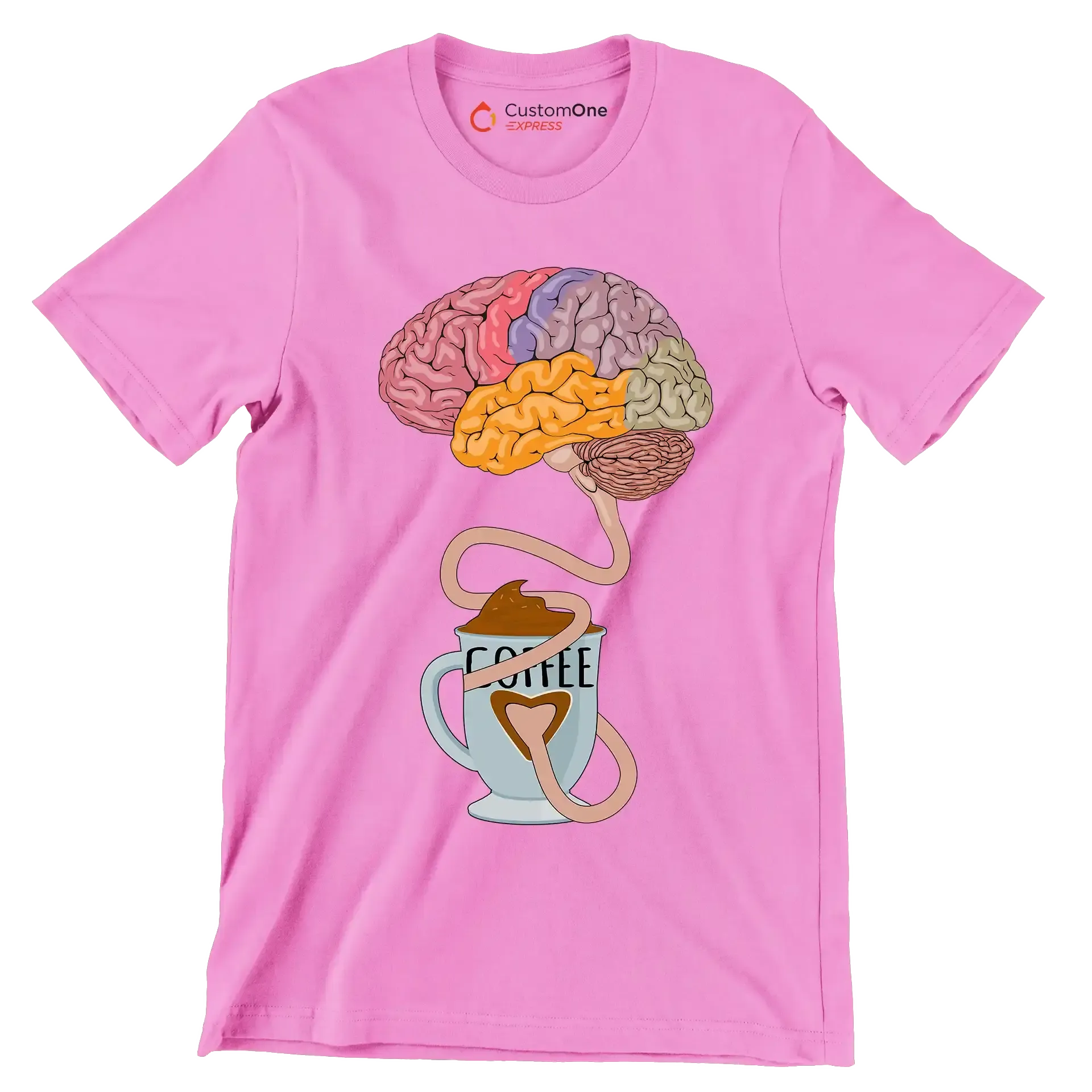 COFFEE - Coffee Themed T-Shirt-Pink-S-Custom One Express