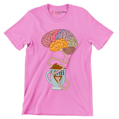 COFFEE - Coffee Themed T-Shirt-Pink-S-Custom One Express