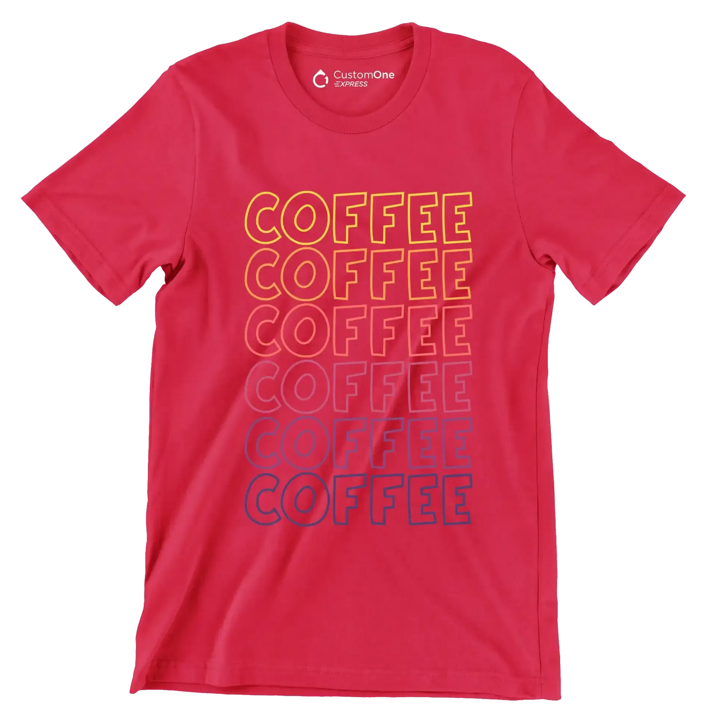 COFFEE - Coffee Themed T-Shirt-Red-S-Custom One Express