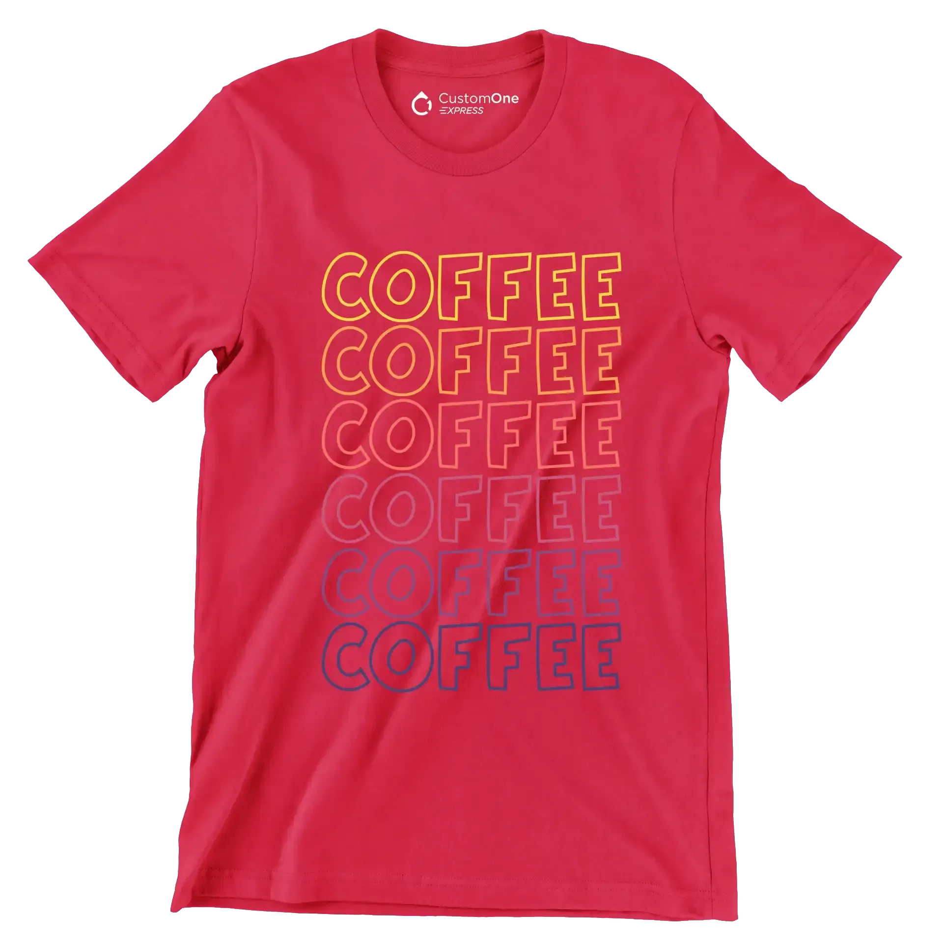 COFFEE - Coffee Themed T-Shirt-Red-S-Custom One Express