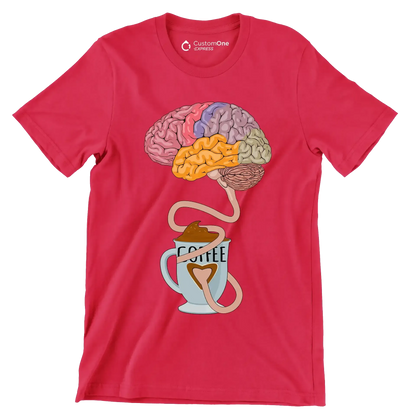 COFFEE - Coffee Themed T-Shirt-Red-S-Custom One Express