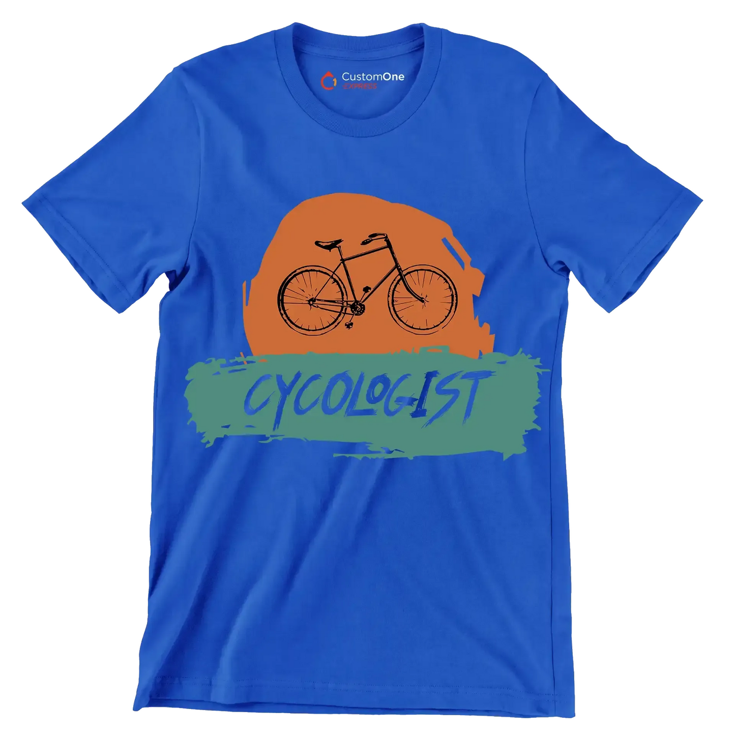 CYCOLOGIST - Bicycle Themed T-Shirt-Blue-S-Custom One Express