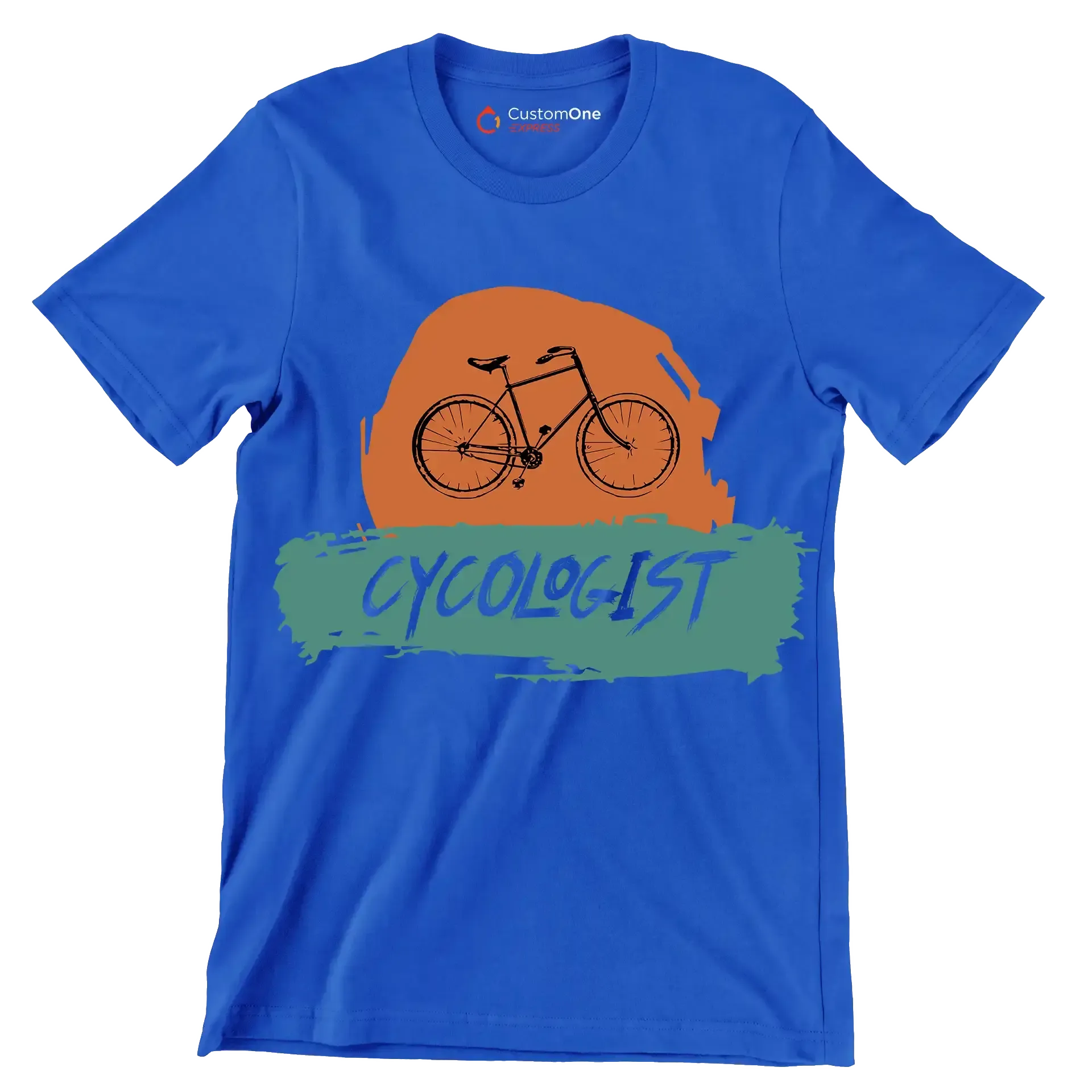 CYCOLOGIST - Bicycle Themed T-Shirt-Blue-S-Custom One Express