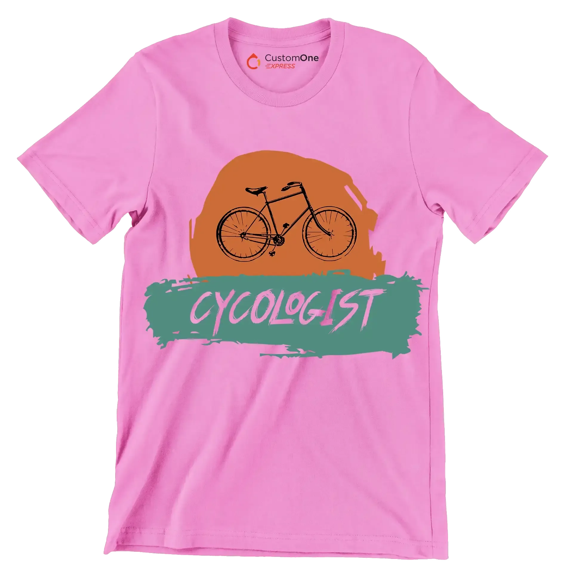 CYCOLOGIST - Bicycle Themed T-Shirt-Pink-S-Custom One Express