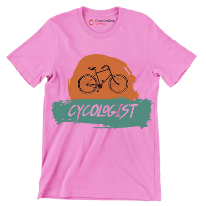CYCOLOGIST - Bicycle Themed T-Shirt-Pink-S-Custom One Express