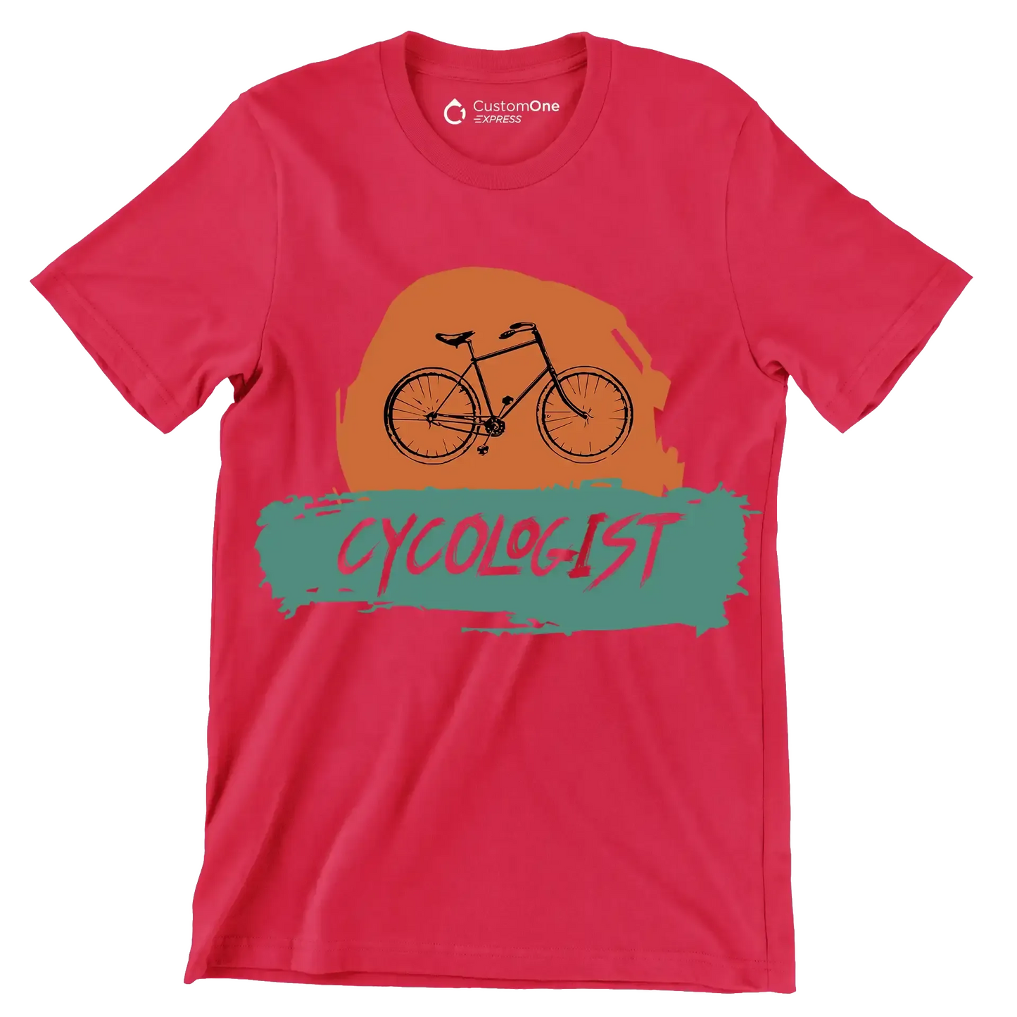 CYCOLOGIST - Bicycle Themed T-Shirt-Red-S-Custom One Express