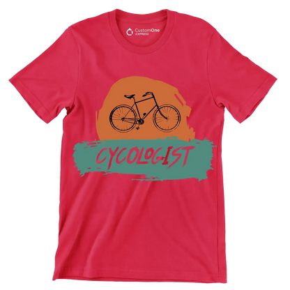 CYCOLOGIST - Bicycle Themed T-Shirt-Red-S-Custom One Express