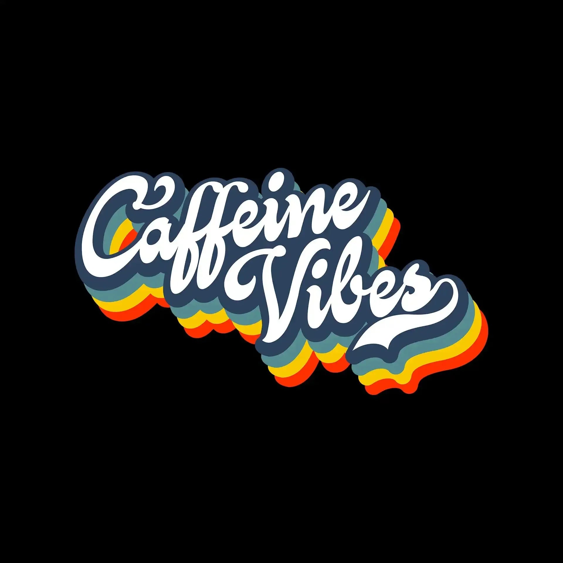 Caffeine Vibes - Coffee Themed T-Shirt-Black-S-Custom One Express