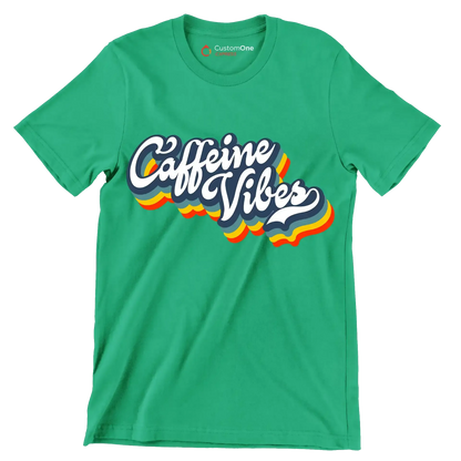 Caffeine Vibes - Coffee Themed T-Shirt-Green-S-Custom One Express
