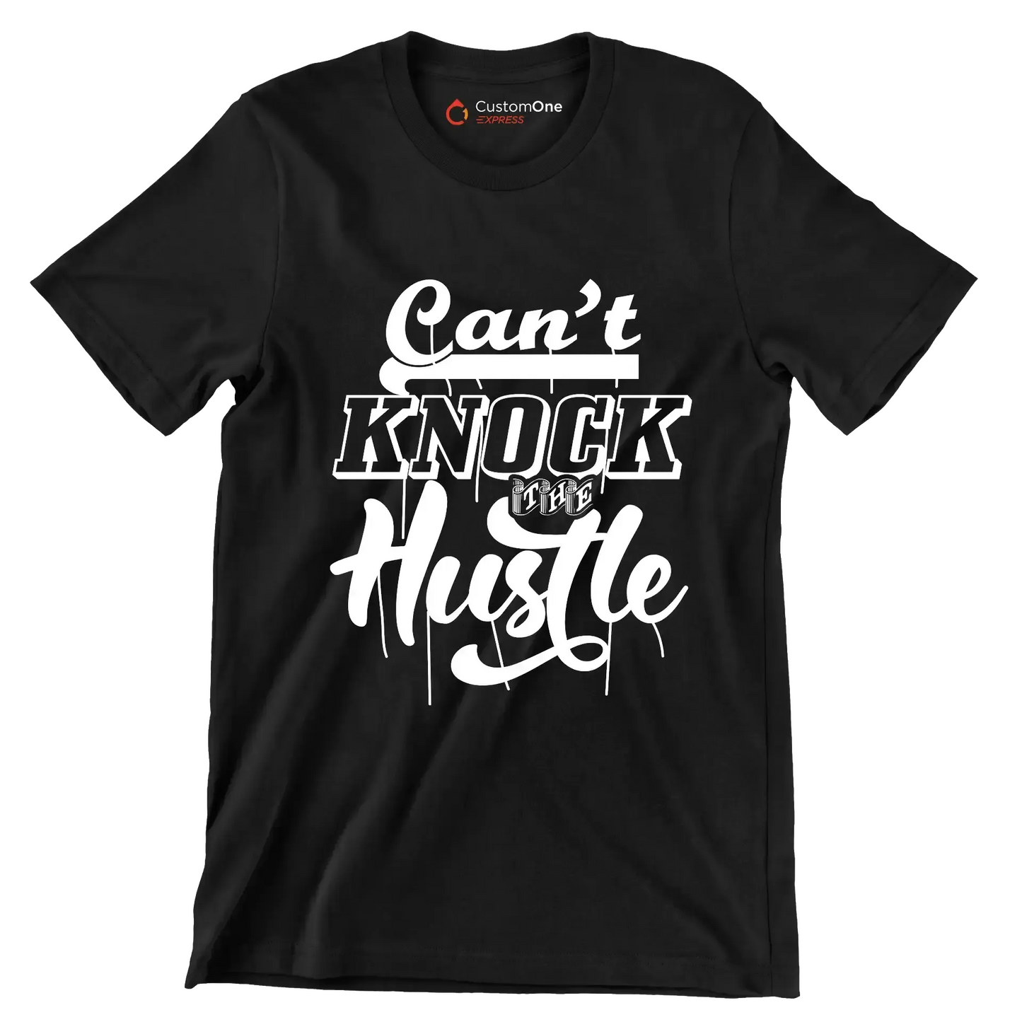 Can't Knock The Hustle - Motivational Themed T-Shirt-Black-S-Custom One Express