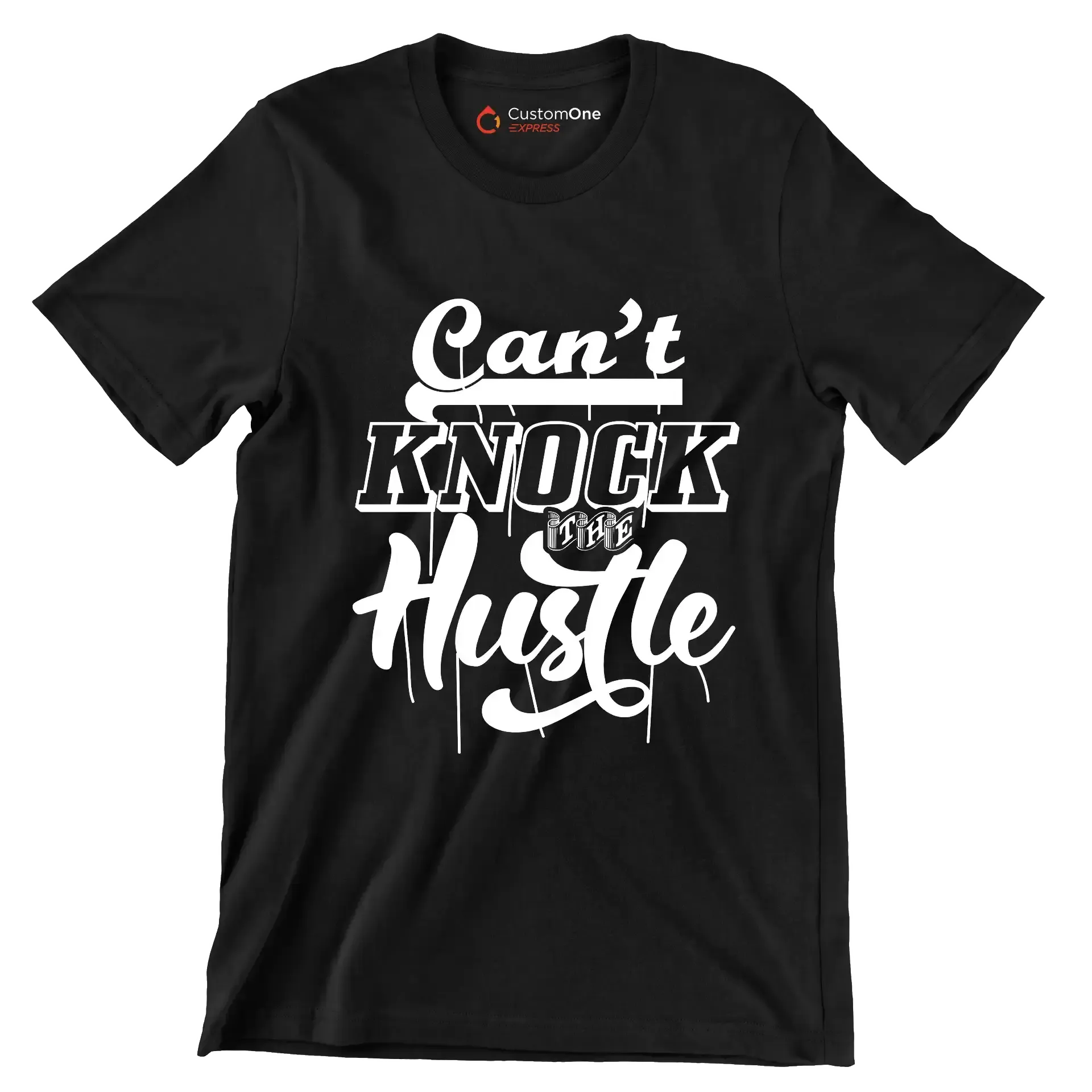 Can't Knock The Hustle - Motivational Themed T-Shirt-Black-S-Custom One Express