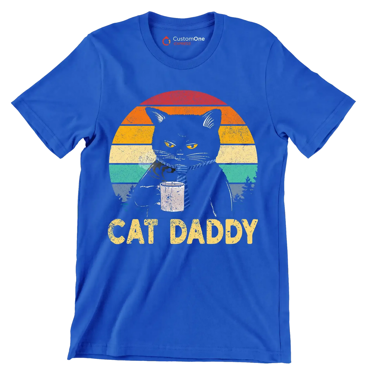 Cat Daddy - Father’s Day T-Shirt-Blue-S-Custom One Express