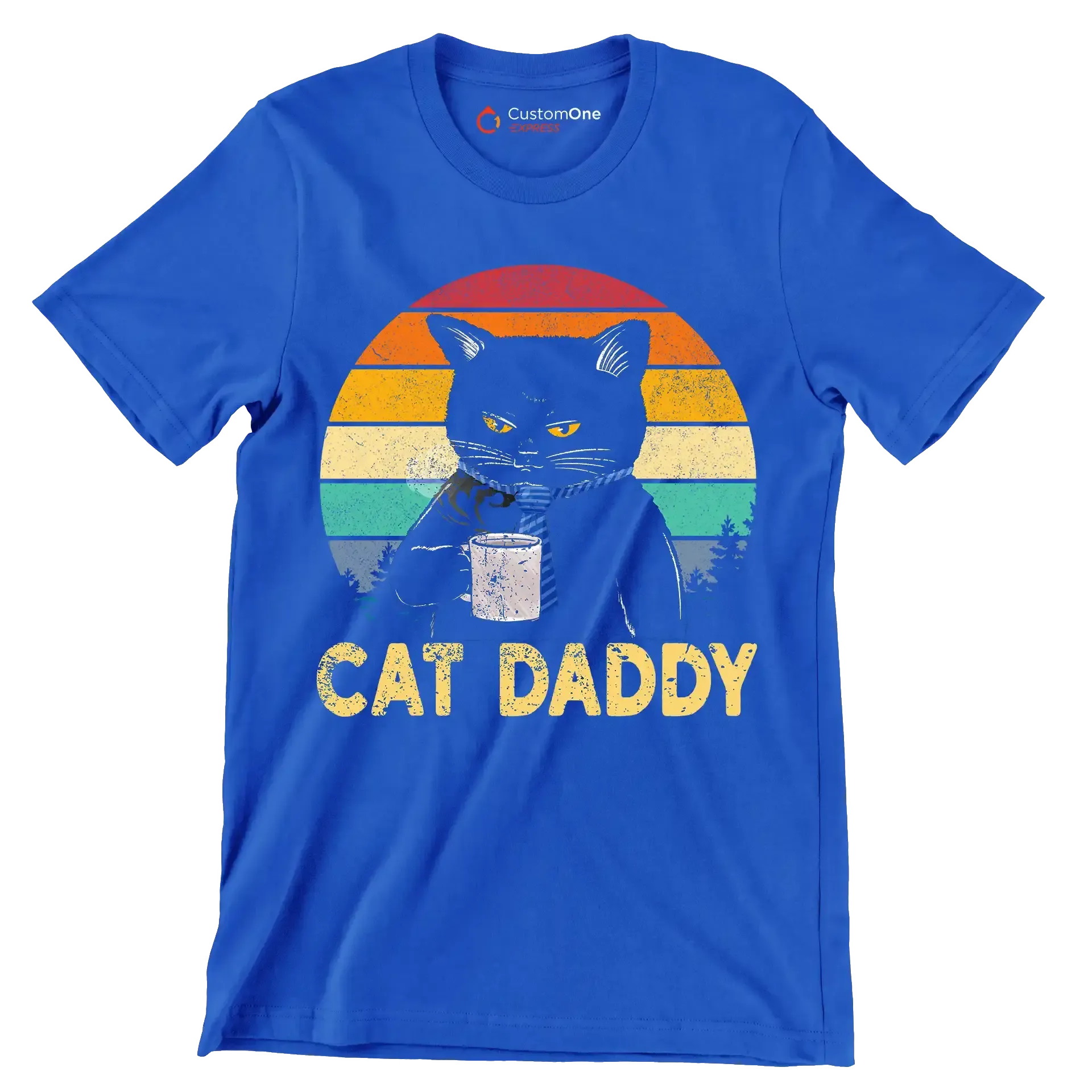 Cat Daddy - Father’s Day T-Shirt-Blue-S-Custom One Express