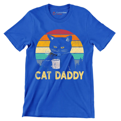 Cat Daddy - Father’s Day T-Shirt-Blue-S-Custom One Express