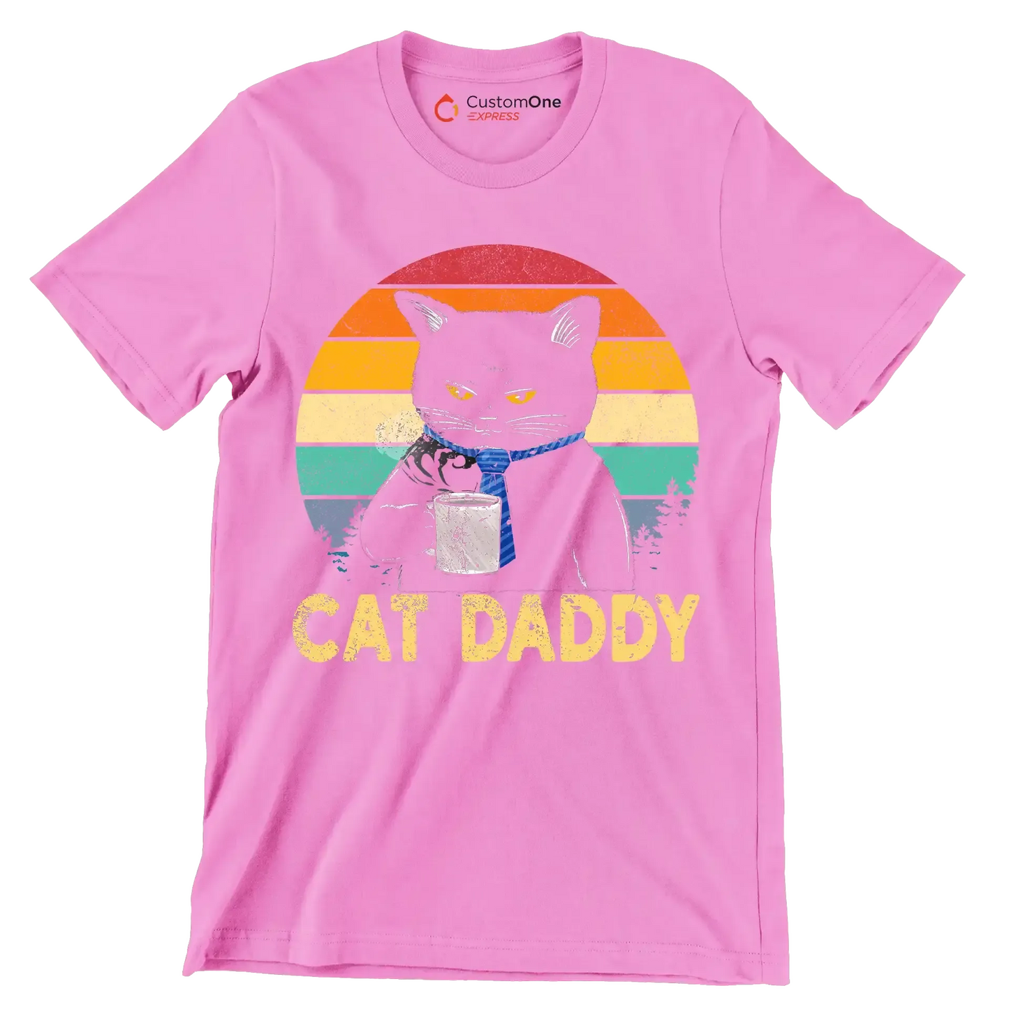 Cat Daddy - Father’s Day T-Shirt-Pink-S-Custom One Express