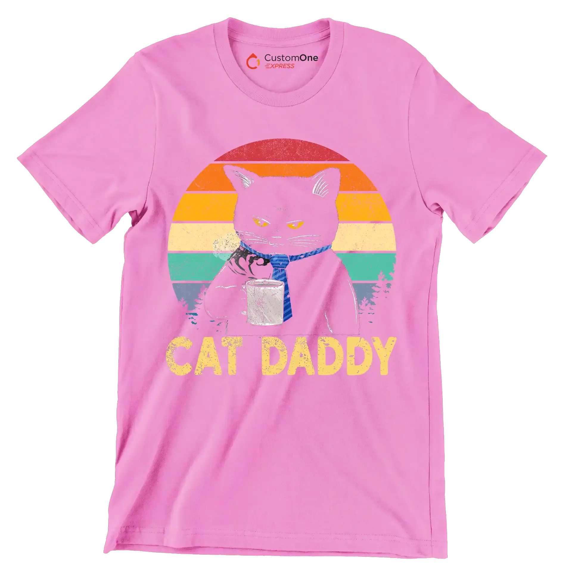 Cat Daddy - Father’s Day T-Shirt-Pink-S-Custom One Express