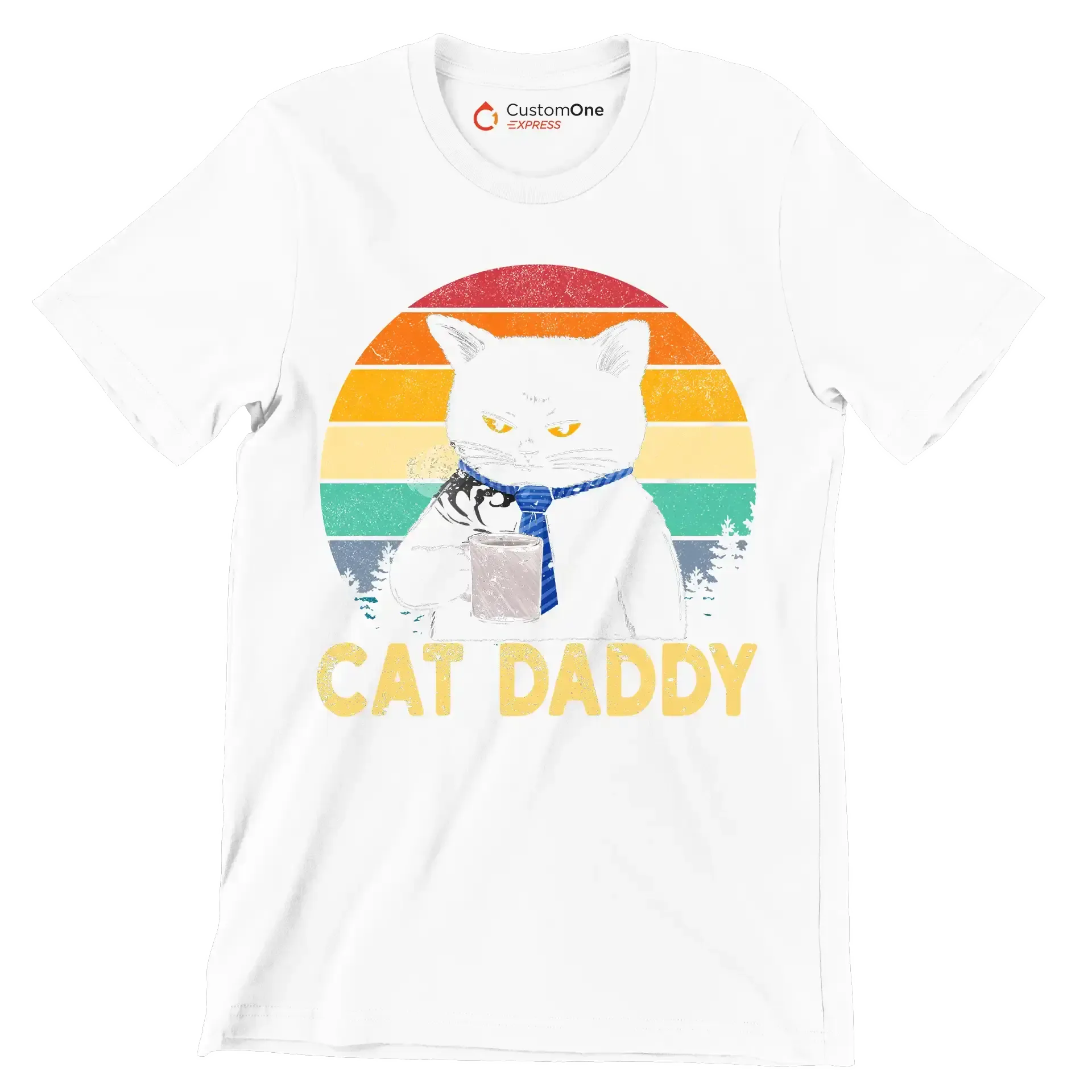 Cat Daddy - Father’s Day T-Shirt-White-S-Custom One Express