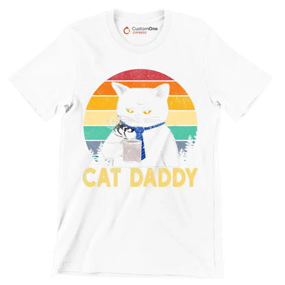 Cat Daddy - Father’s Day T-Shirt-White-S-Custom One Express