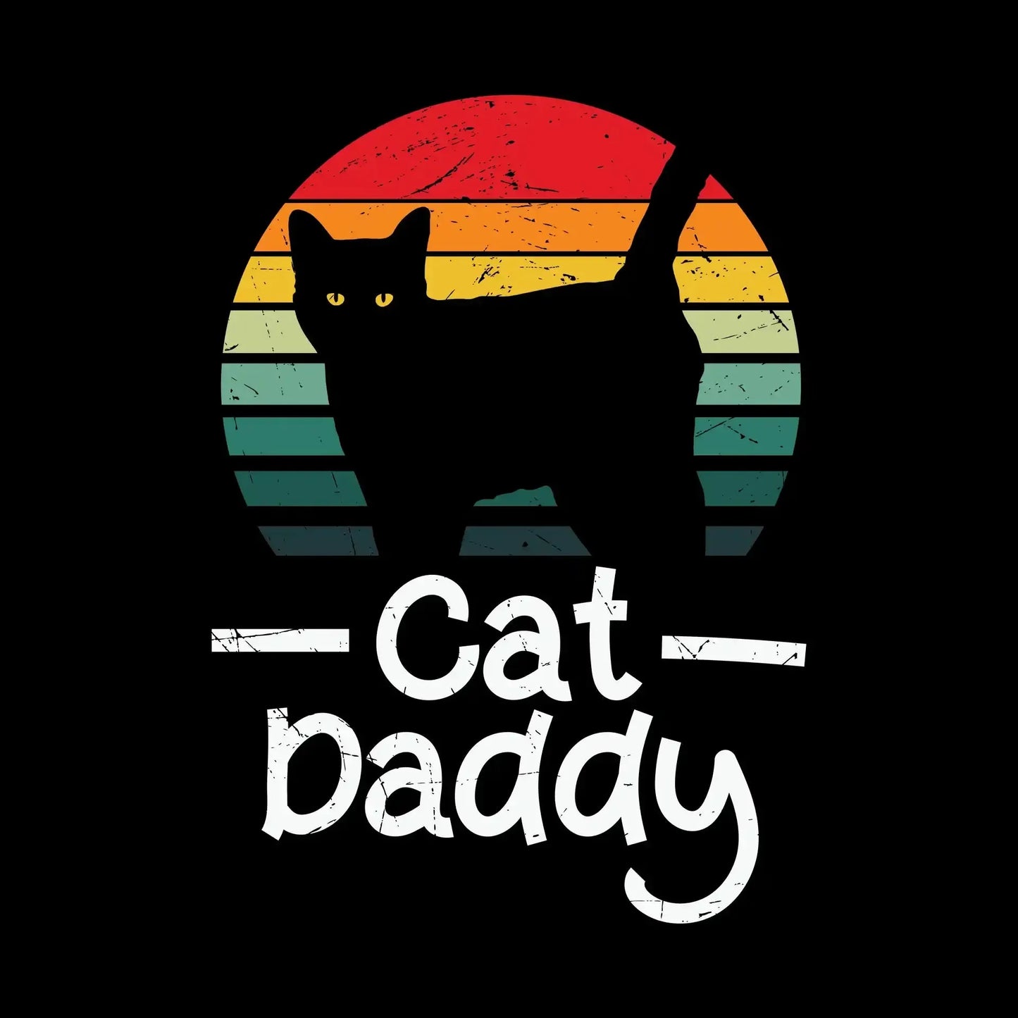 Cat Daddy Vintage Eighties Style - Cat Themed T-Shirt-Black-S-Custom One Express