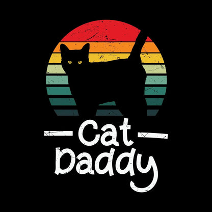 Cat Daddy Vintage Eighties Style - Cat Themed T-Shirt-Black-S-Custom One Express