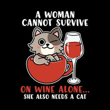 Cat Lovers A Woman Also - Cat Themed T-Shirt-Black-S-Custom One Express