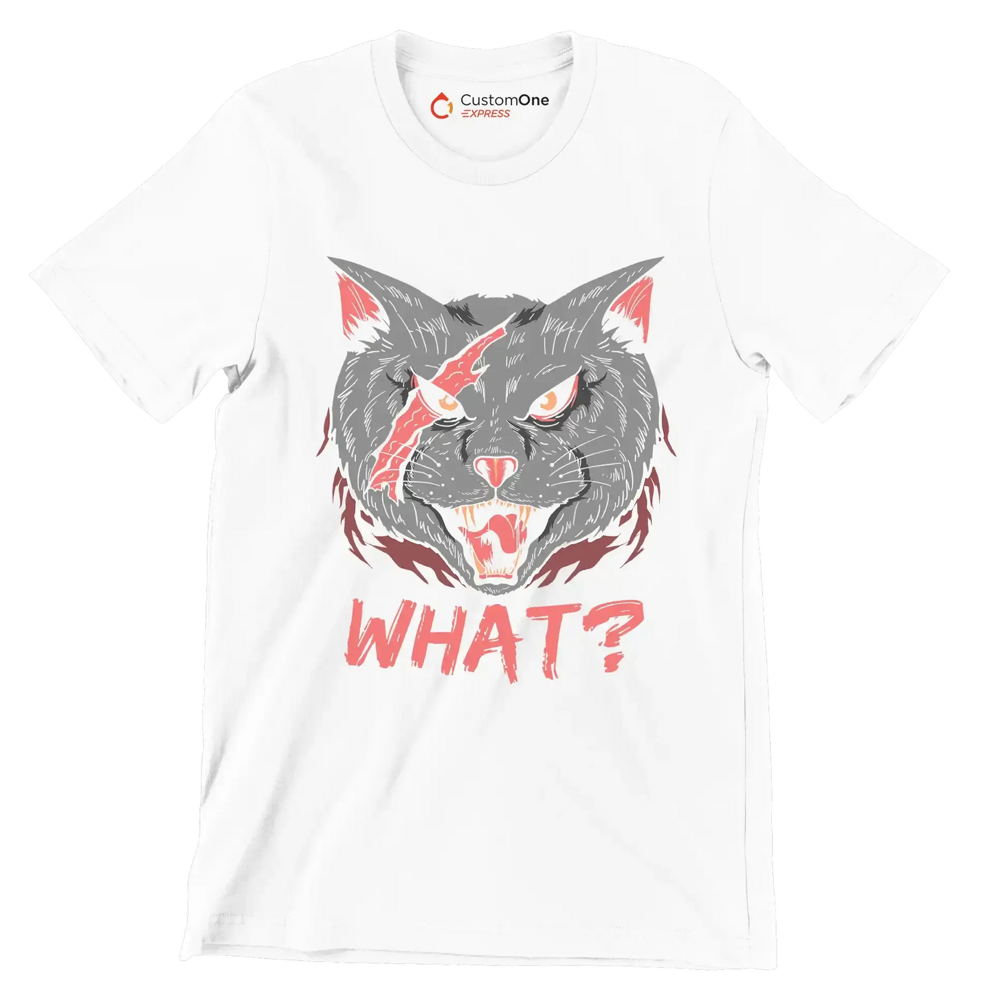 Cat What Funny Cat Lovers - Cat Themed T-Shirt-White-S-Custom One Express