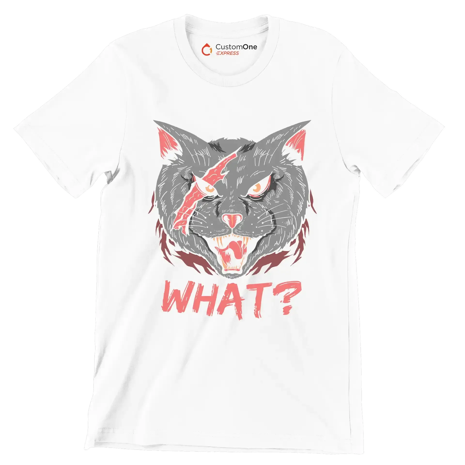 Cat What Funny Cat Lovers - Cat Themed T-Shirt-White-S-Custom One Express