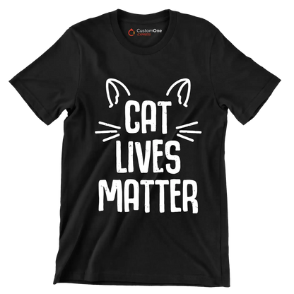 Cat lives matter - Cat Themed T-Shirt-Black-S-Custom One Express