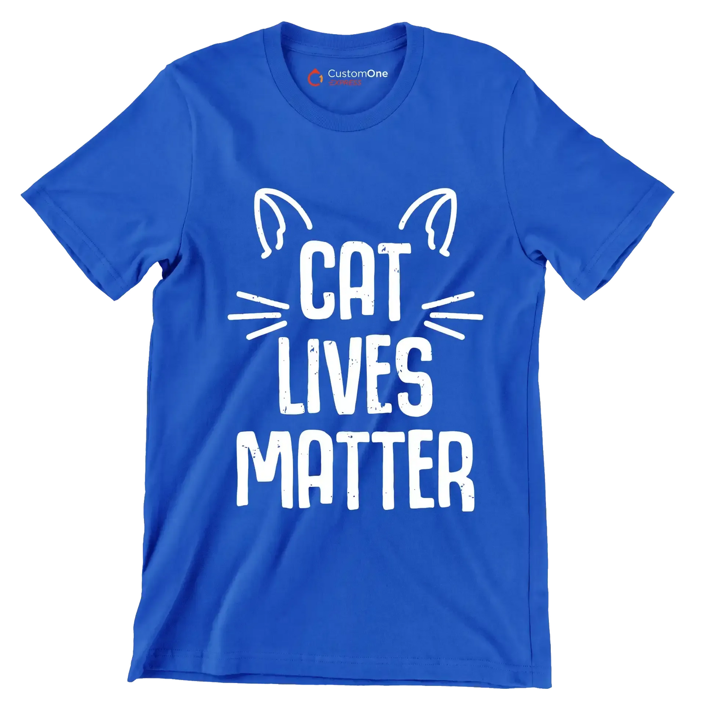 Cat lives matter - Cat Themed T-Shirt-Blue-S-Custom One Express