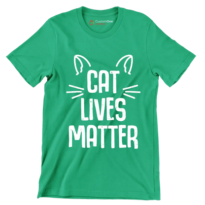 Cat lives matter - Cat Themed T-Shirt-Green-S-Custom One Express