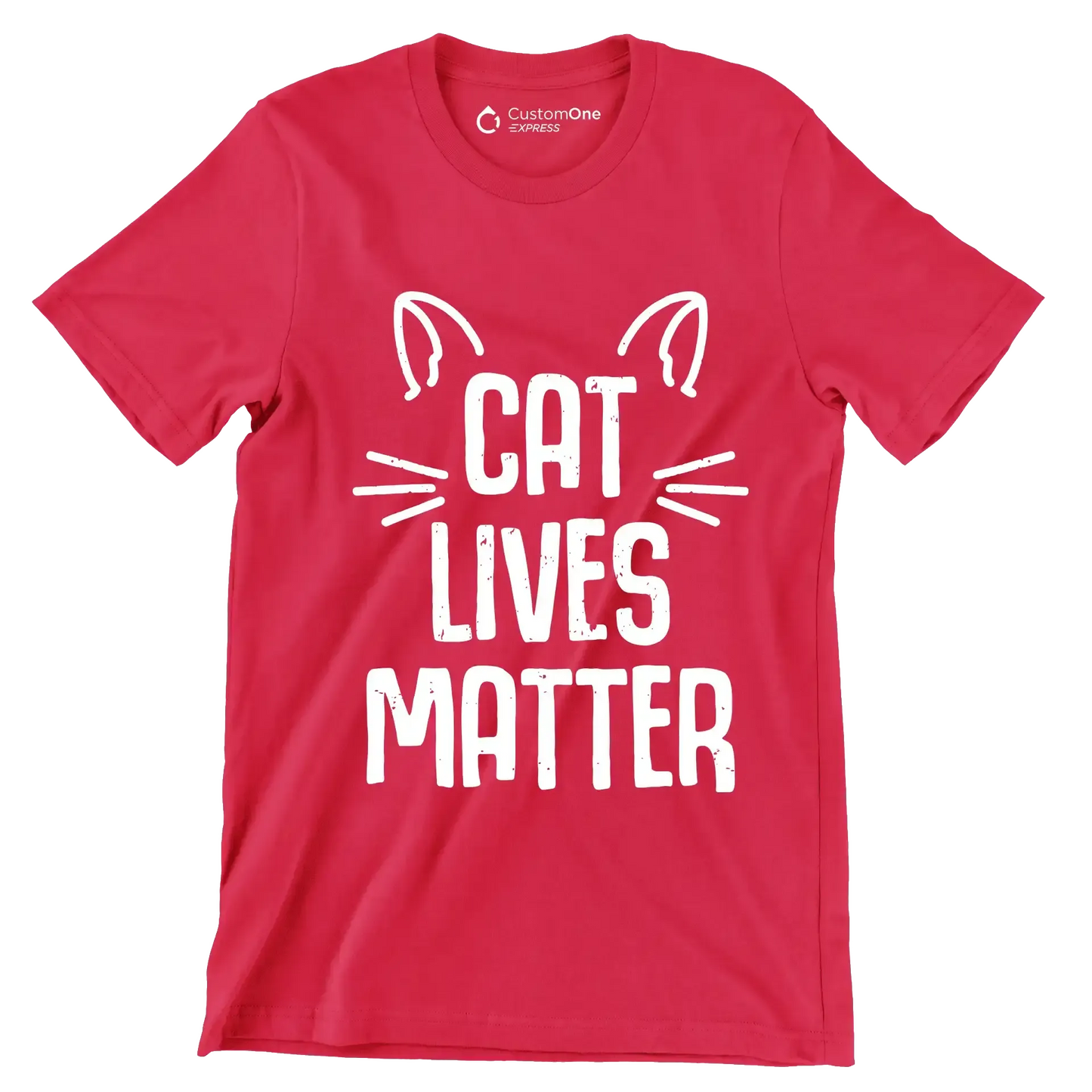 Cat lives matter - Cat Themed T-Shirt-Red-S-Custom One Express