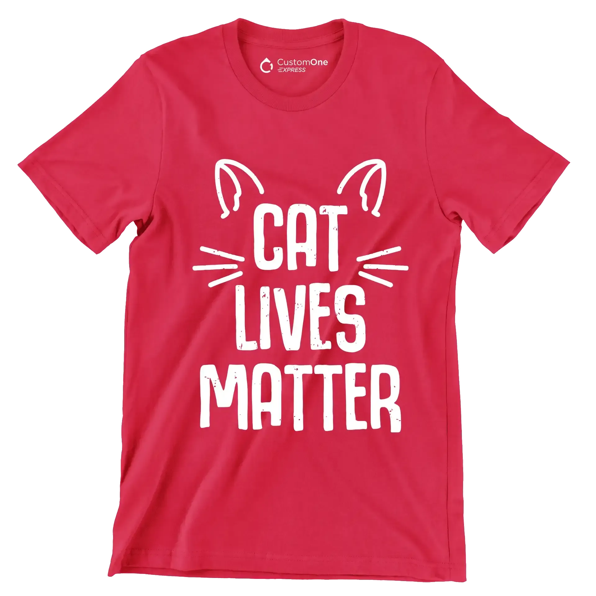 Cat lives matter - Cat Themed T-Shirt-Red-S-Custom One Express
