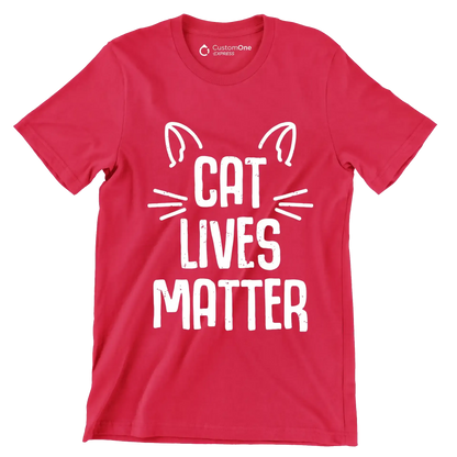 Cat lives matter - Cat Themed T-Shirt-Red-S-Custom One Express