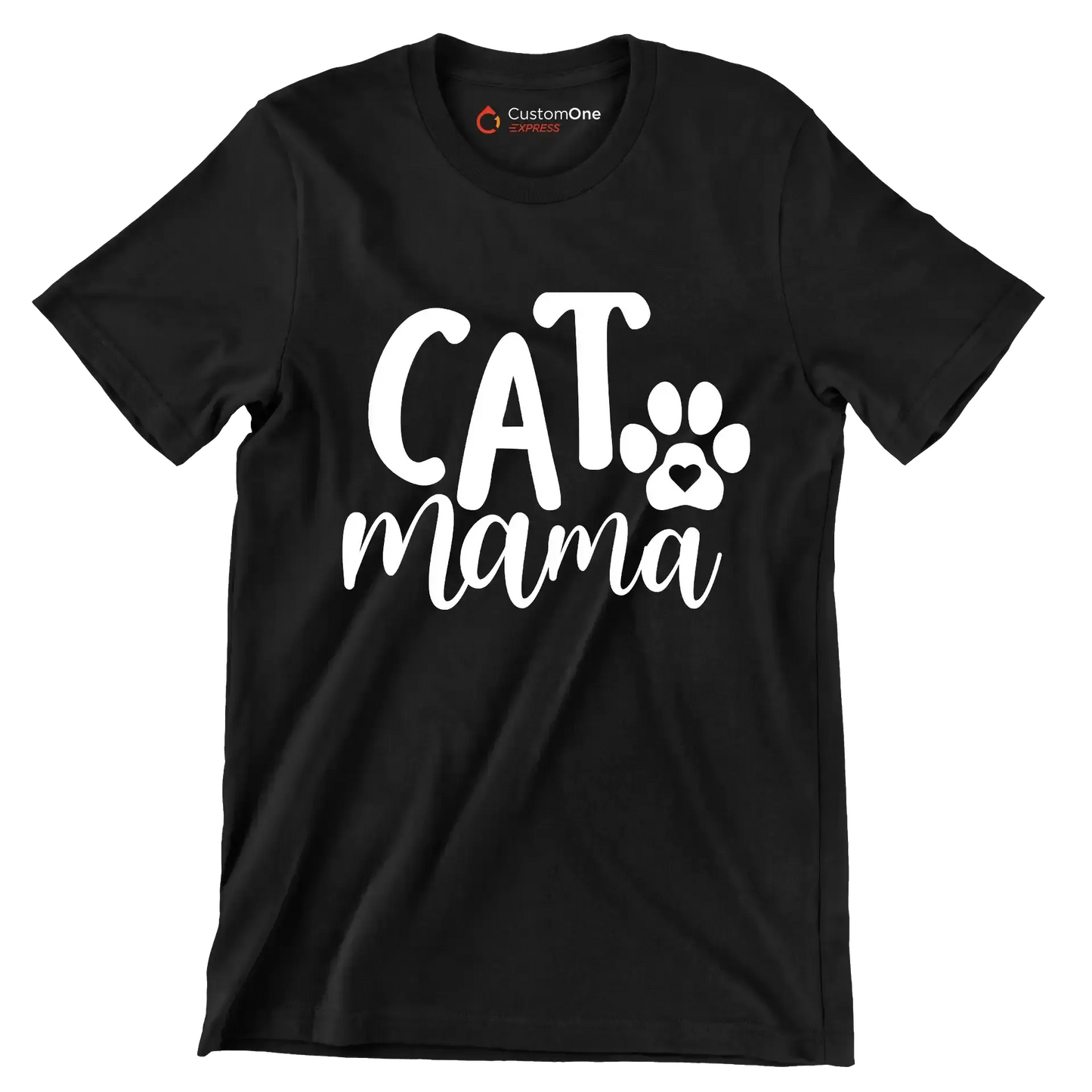 Cat mama - Cat Themed T-Shirt-Black-S-Custom One Express
