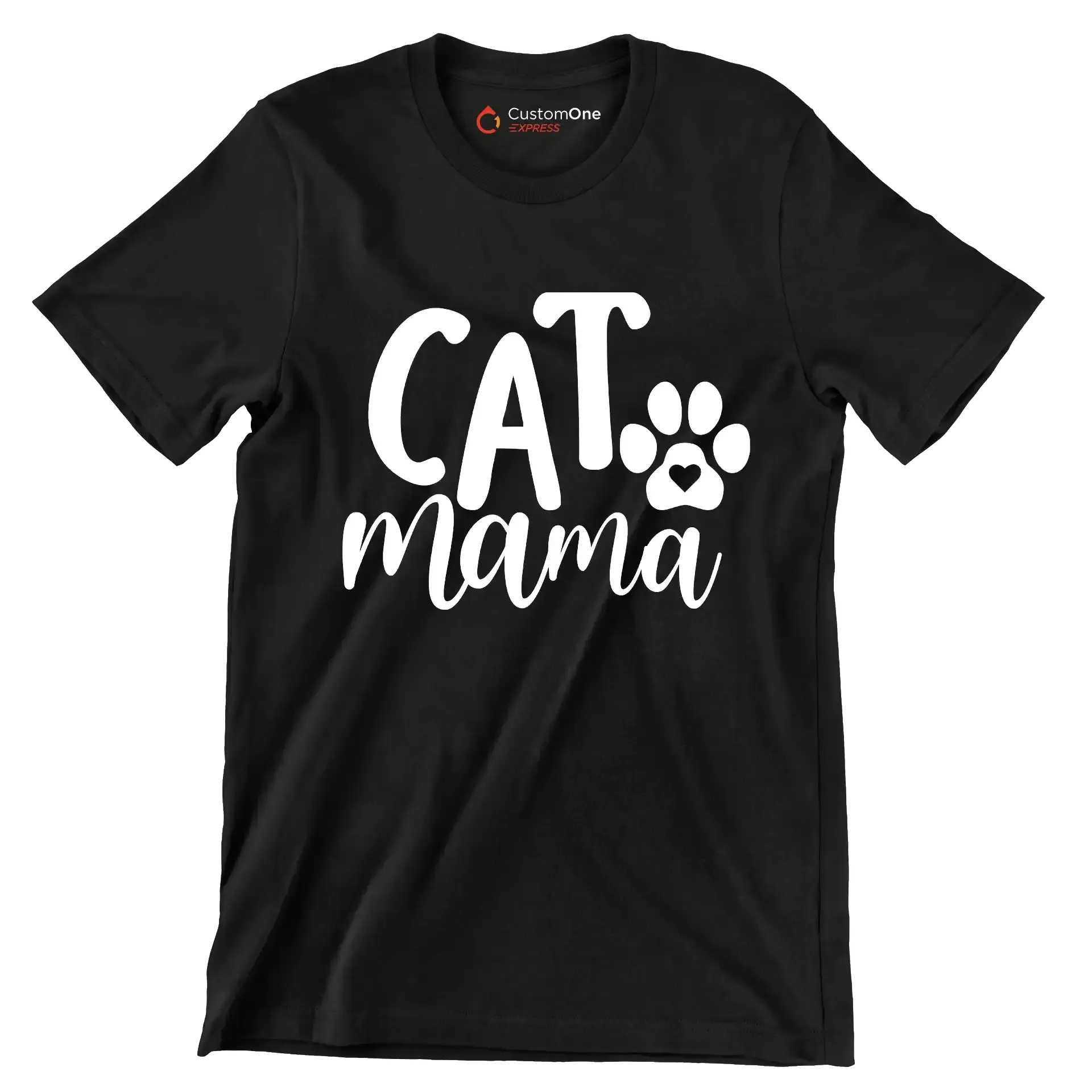 Cat mama - Cat Themed T-Shirt-Black-S-Custom One Express