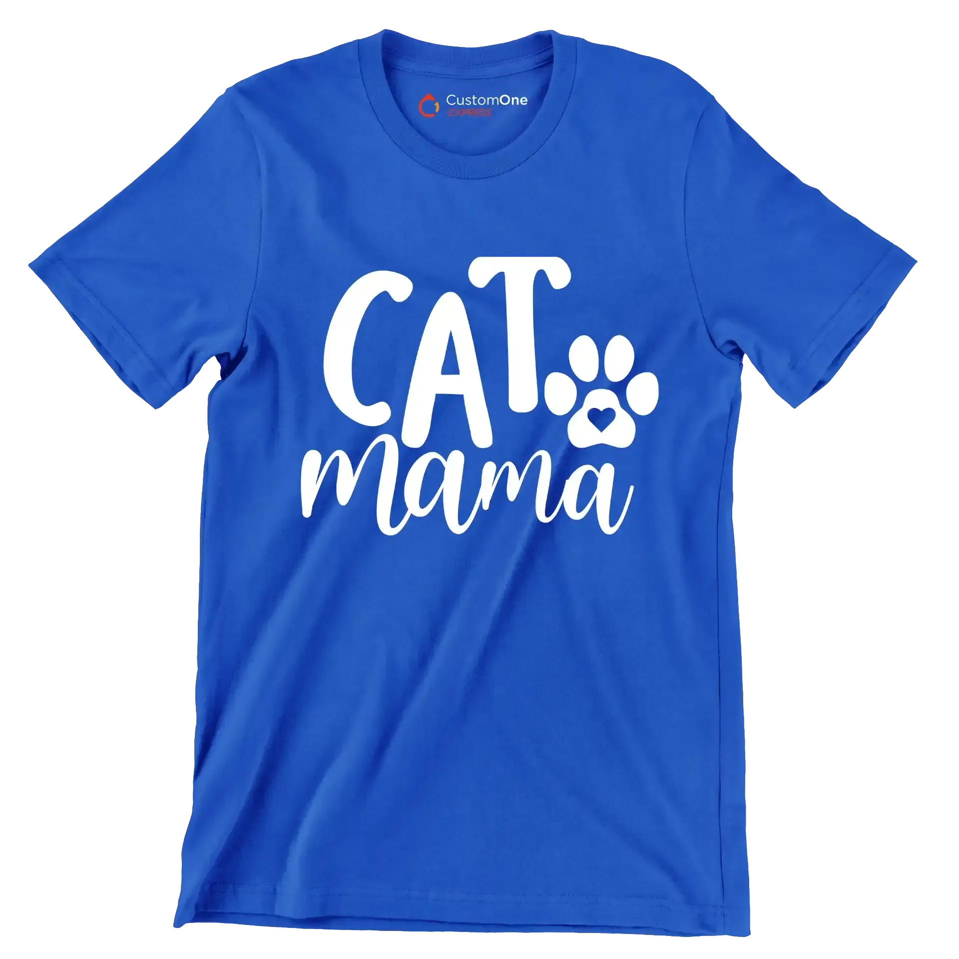 Cat mama - Cat Themed T-Shirt-Blue-S-Custom One Express