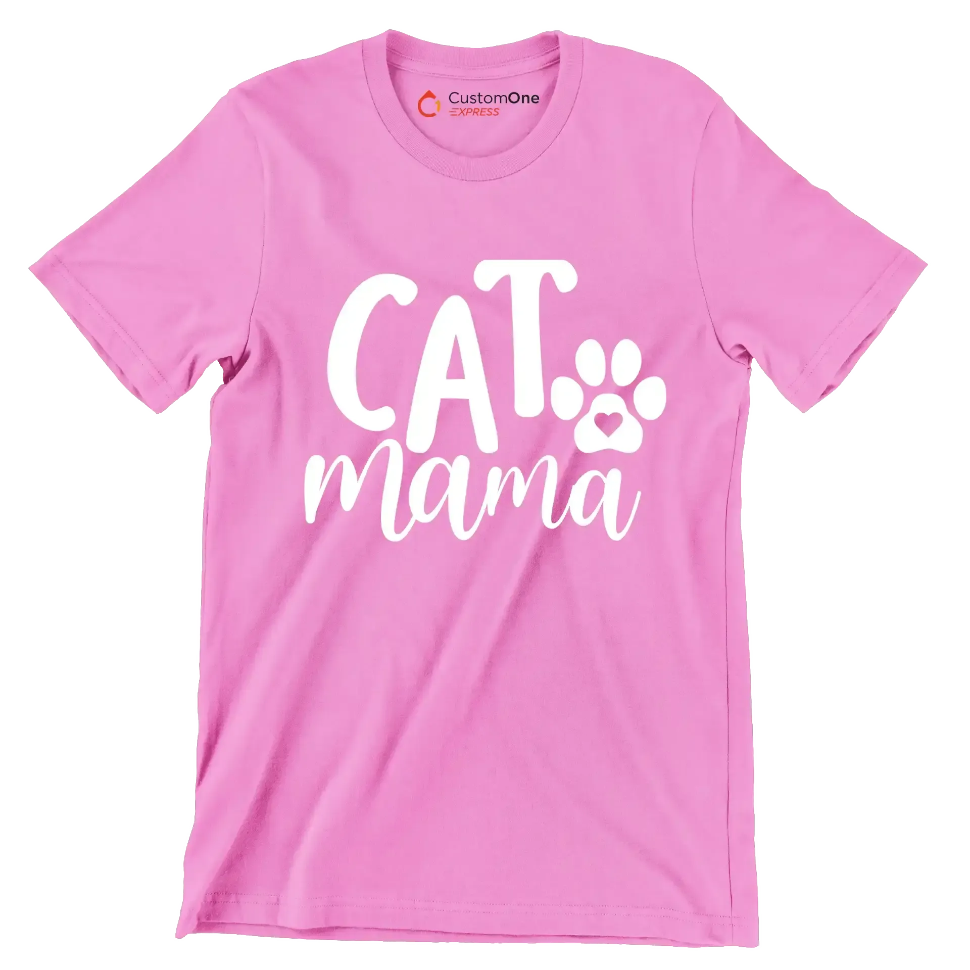 Cat mama - Cat Themed T-Shirt-Pink-S-Custom One Express