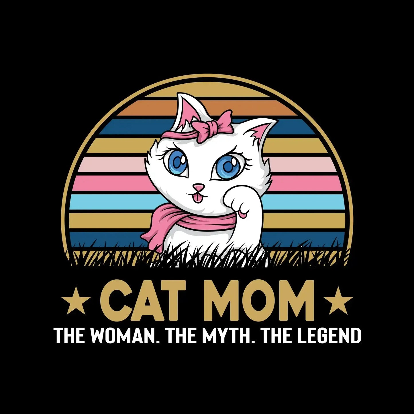 Cat mom the woman. the myth. the legend - Cat Themed T-Shirt-Black-S-Custom One Express