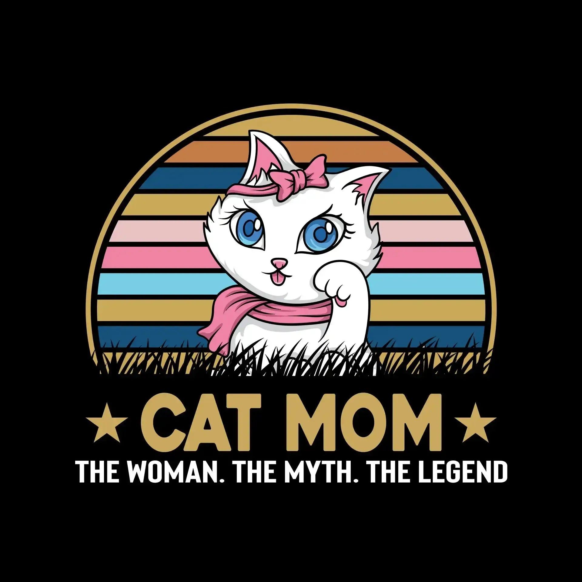 Cat mom the woman. the myth. the legend - Cat Themed T-Shirt-Black-S-Custom One Express