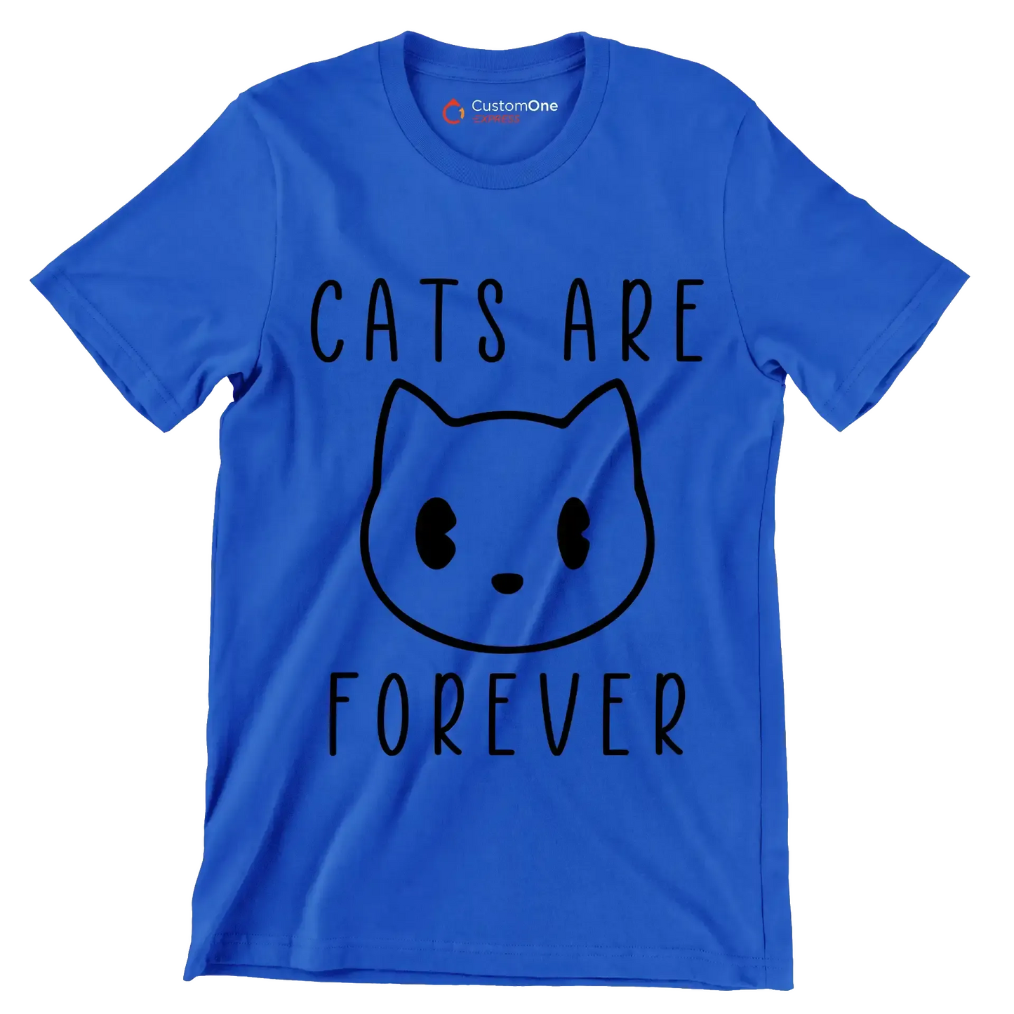 Cats are forever - Cat Themed T-Shirt-Blue-S-Custom One Express