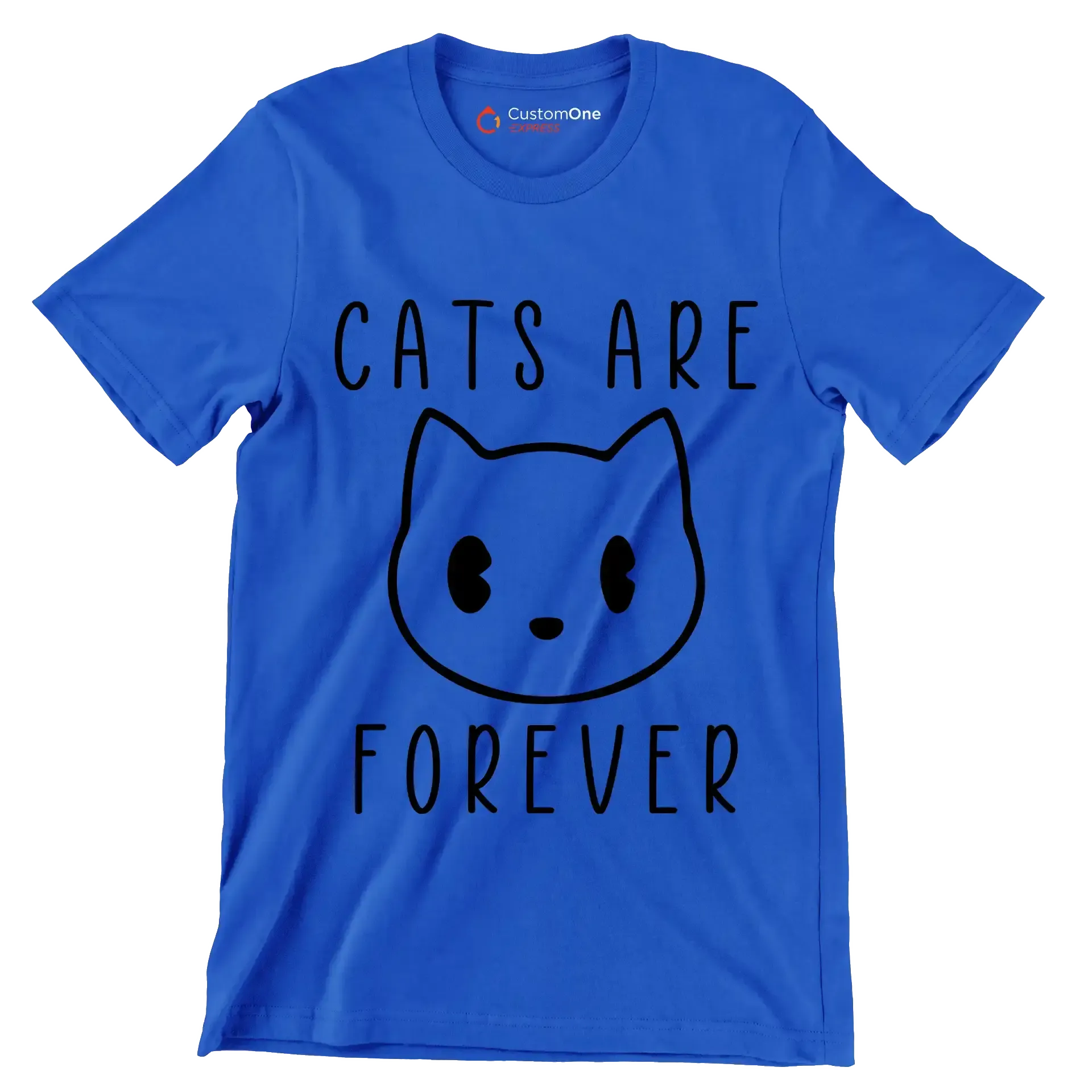 Cats are forever - Cat Themed T-Shirt-Blue-S-Custom One Express