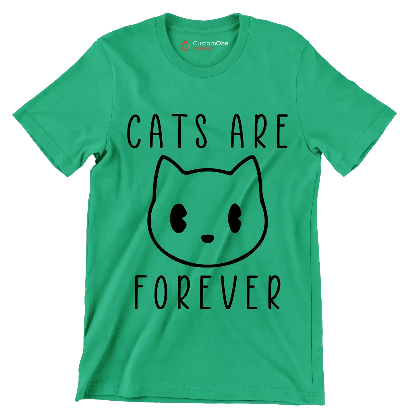 Cats are forever - Cat Themed T-Shirt-Green-S-Custom One Express