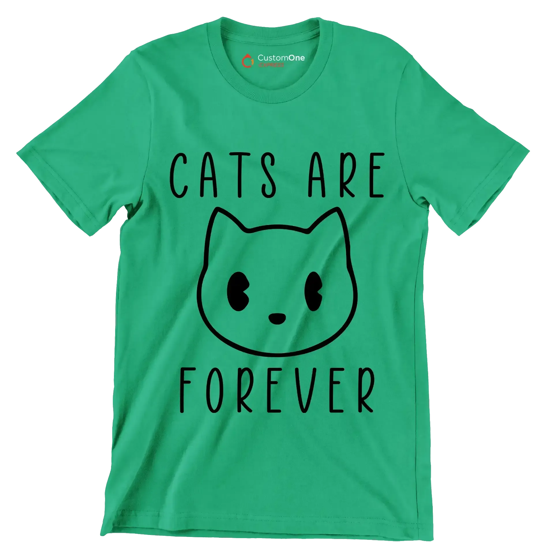 Cats are forever - Cat Themed T-Shirt-Green-S-Custom One Express
