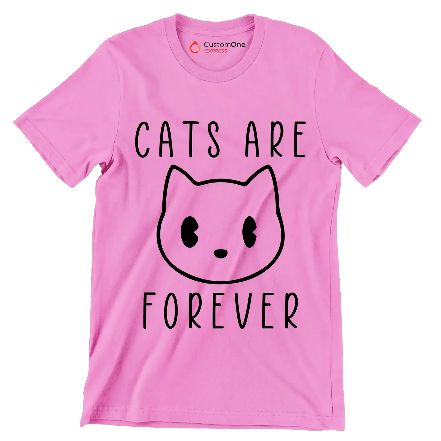 Cats are forever - Cat Themed T-Shirt-Pink-S-Custom One Express
