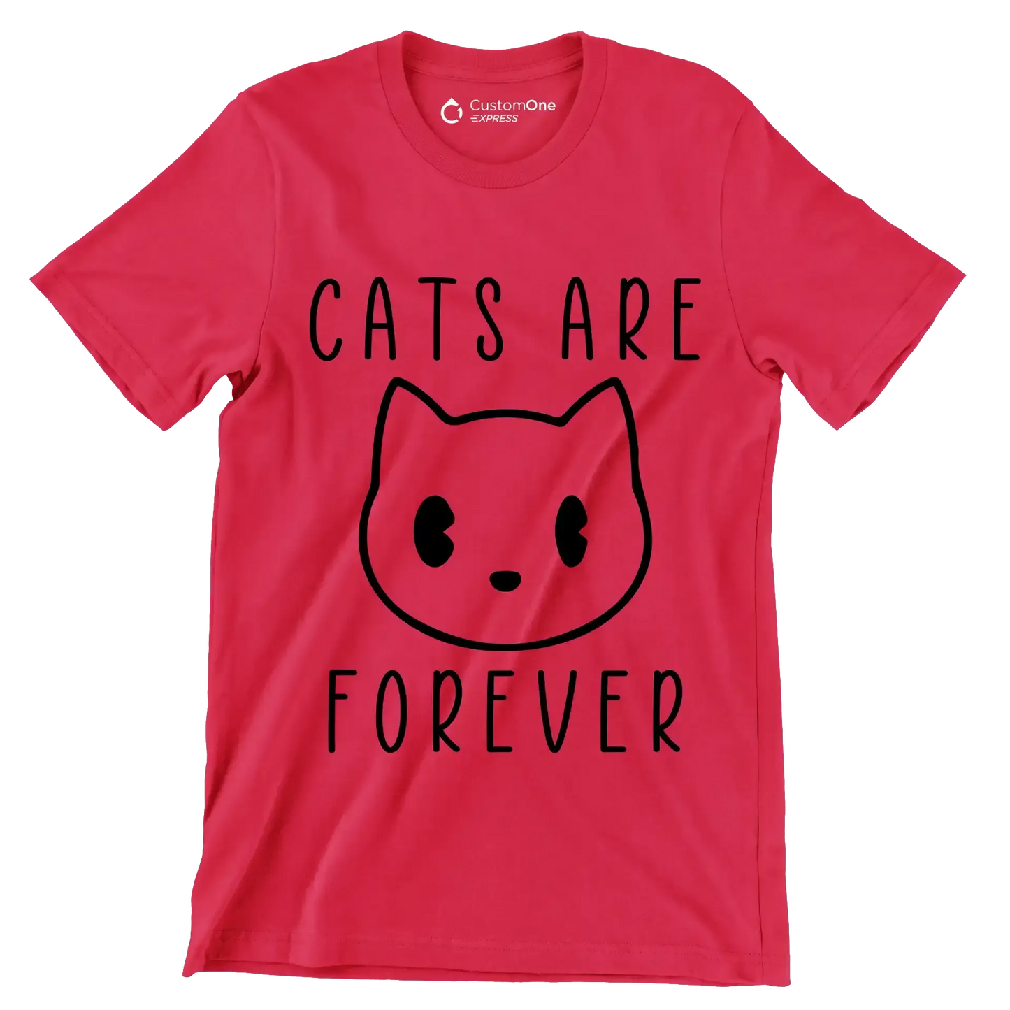 Cats are forever - Cat Themed T-Shirt-Red-S-Custom One Express