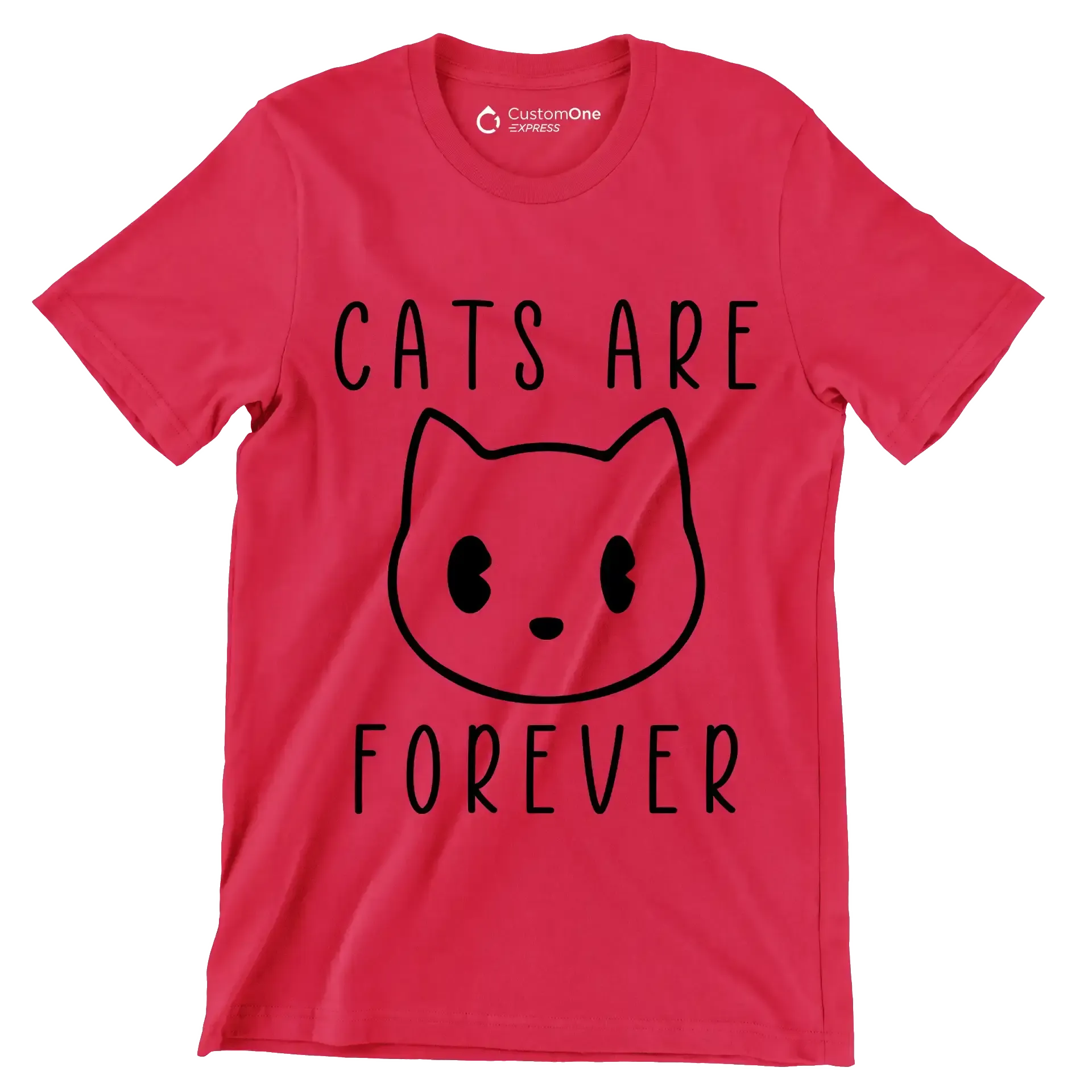 Cats are forever - Cat Themed T-Shirt-Red-S-Custom One Express