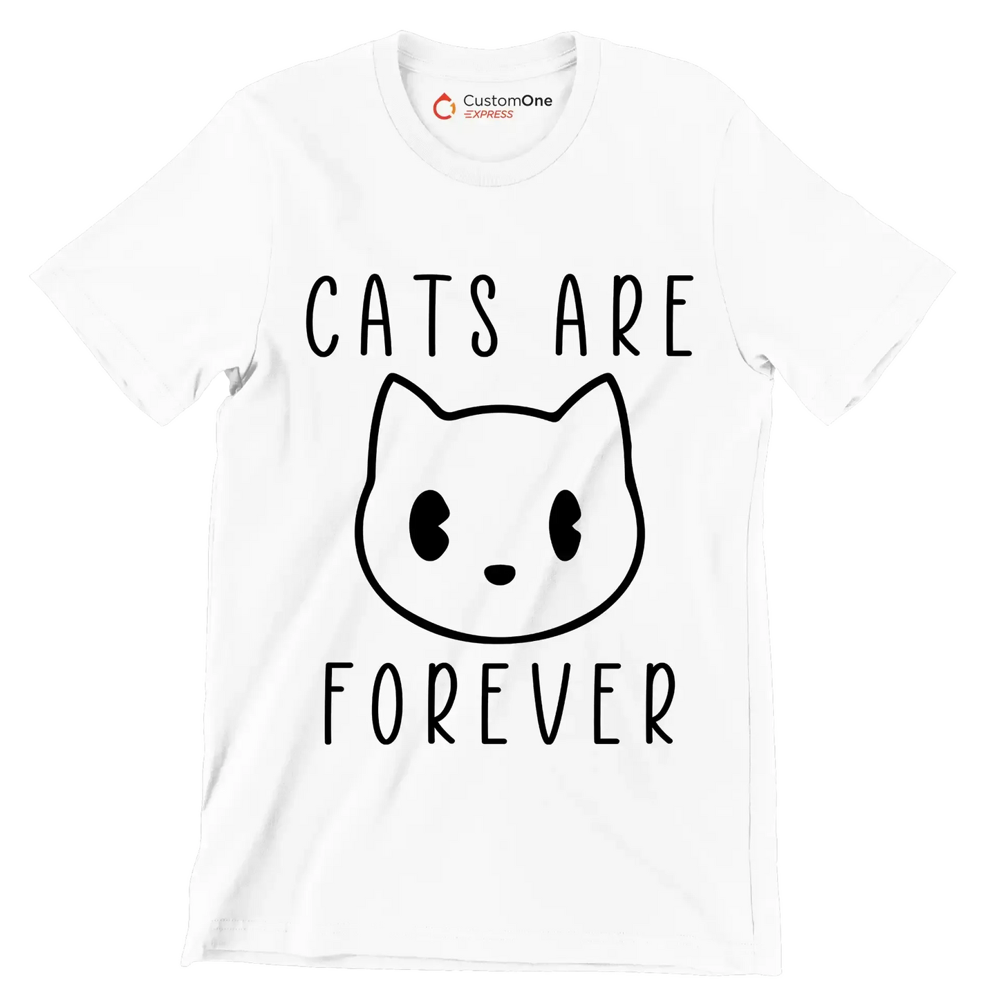 Cats are forever - Cat Themed T-Shirt-White-S-Custom One Express