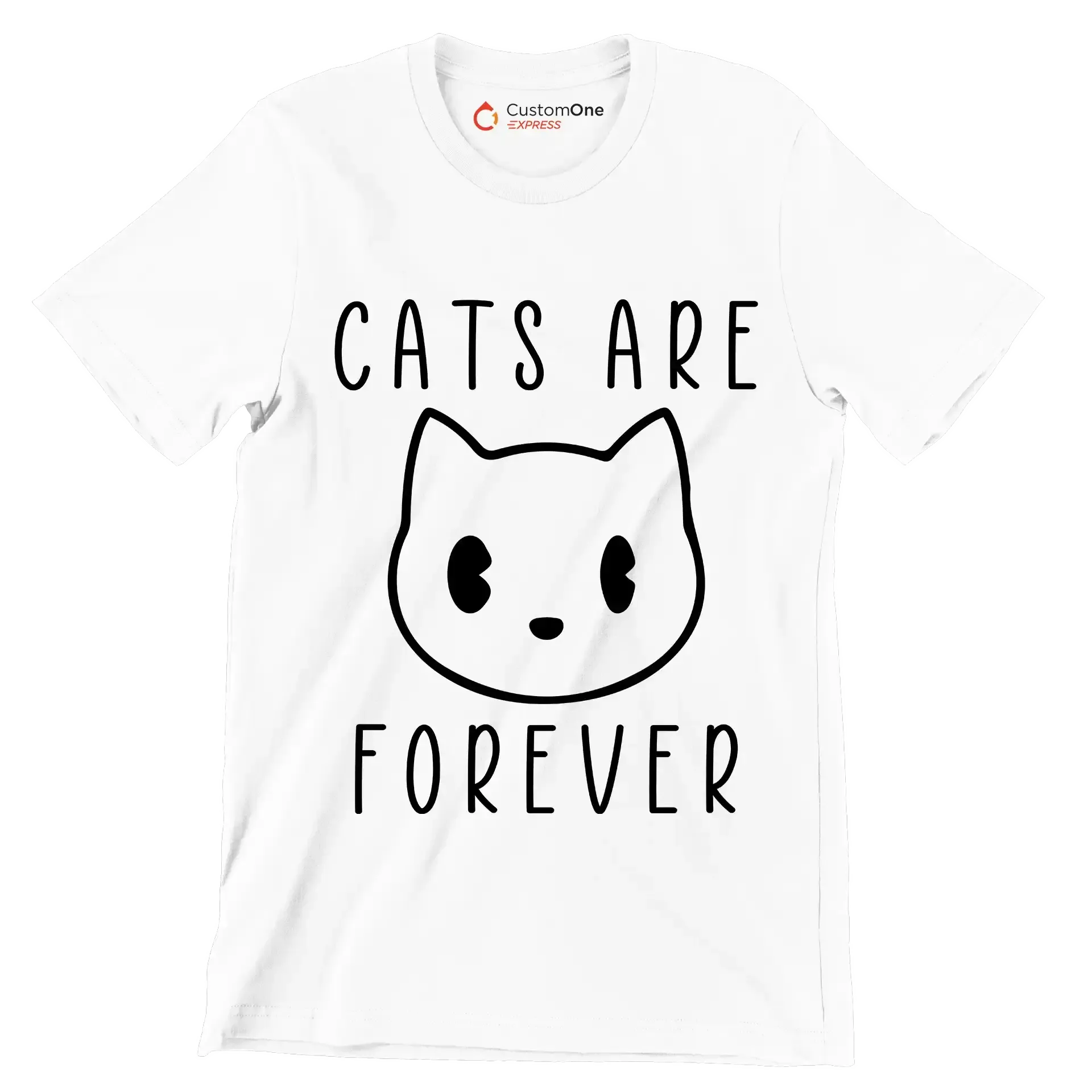 Cats are forever - Cat Themed T-Shirt-White-S-Custom One Express